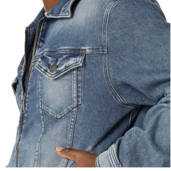 Rock & Republic Men’s Denim Zippered moto bomber jacket size 2XL brand new - Picture 15 of 16